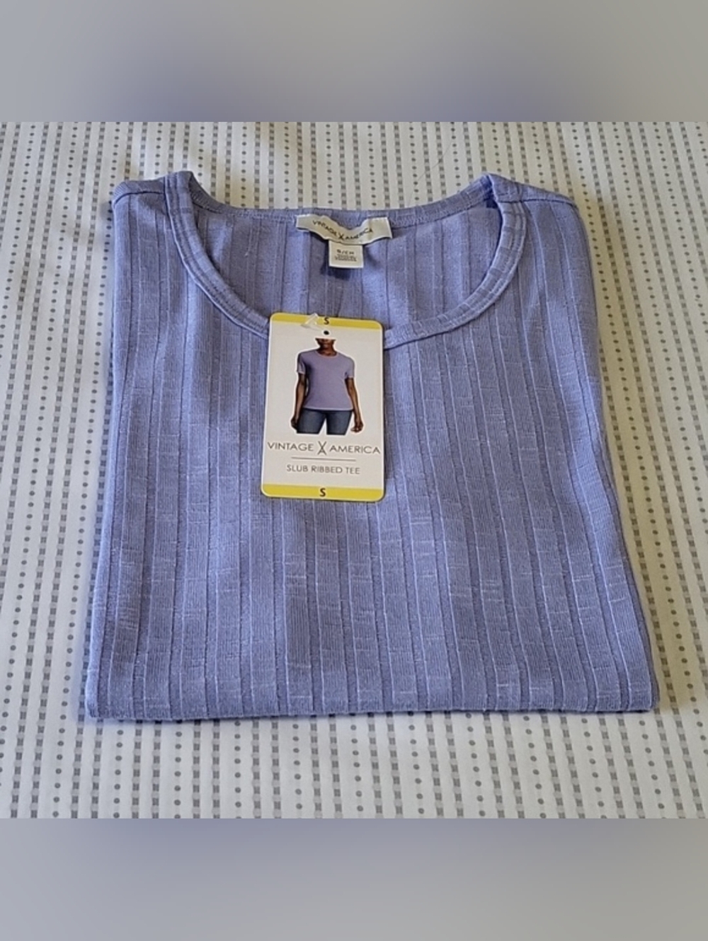 Vintage America Slub Ribbed Tee in Lavender